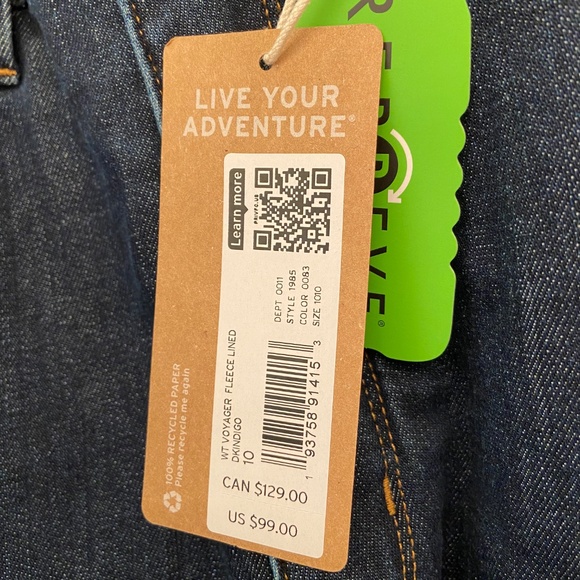 Eddie Bauer Voyager Fleece-Lined High-Rise Jeans - Slim Straight 10Tall - Picture 6 of 9